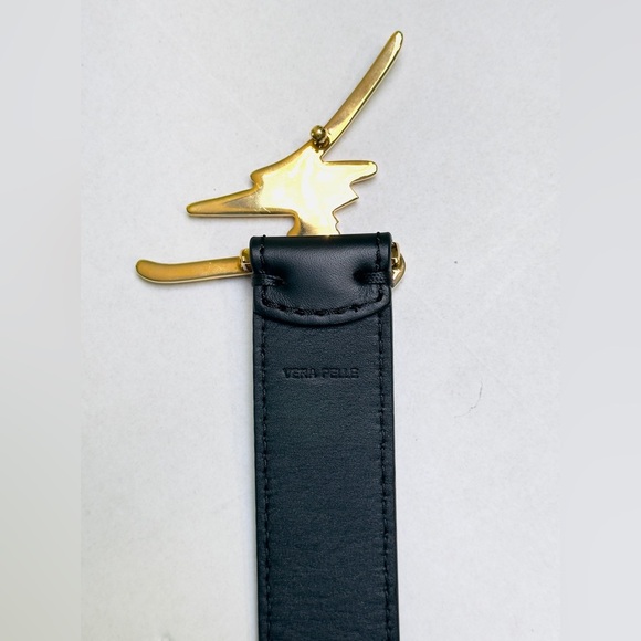 Giuseppe Zanotti Signature Logo Black Belt Brass Buckle Leather 100cm US Size 34 - Picture 10 of 15